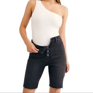Free People We The Free CRVY Exposed Button Denim Shorts